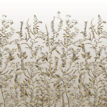 Növénymintás tapéta, 300x250 cm, sárga - kék- szürke - PARDIK kép