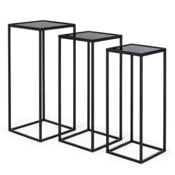 NUCLEOS fekete acél lerakóasztal 31x31cm kép