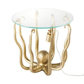 OCTOPUS arany lerakóasztal lámpával kép