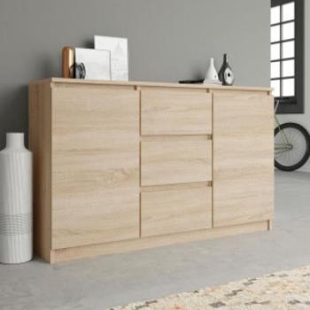 Odell 2D3S komód, 120x75x40 cm, sonoma kép