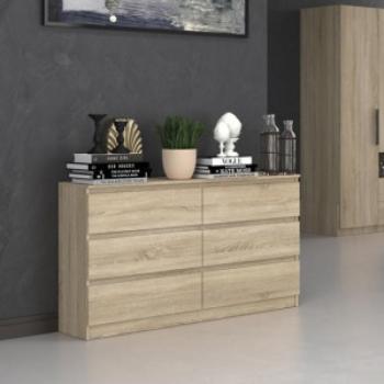 Odell M6 140 2X3 komód, 138x75x40 cm, sonoma kép
