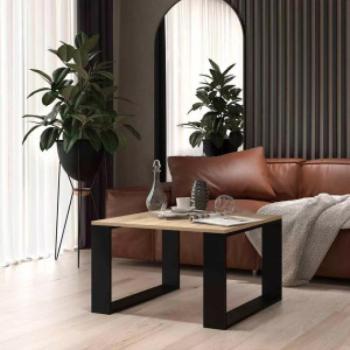 Odell MIX Modern Mini dohányzóasztal, 67x40x67 cm, sonoma-fekete kép