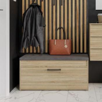 Odell Parma cipőtároló pad, 100x49x35 cm, sonoma kép