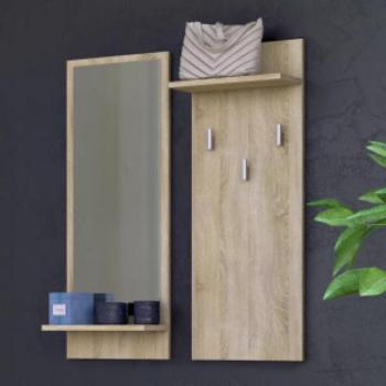 Odell Riva tükrös fogas, 35x90x16 cm, sonoma kép