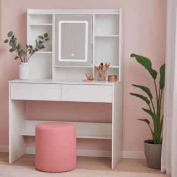 Öltözőasztal LED tükörrel és ékszertárolóval kép