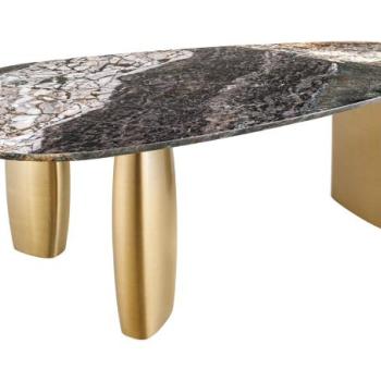 ORGANIC barna márvány étkezőasztal 200 cm kép