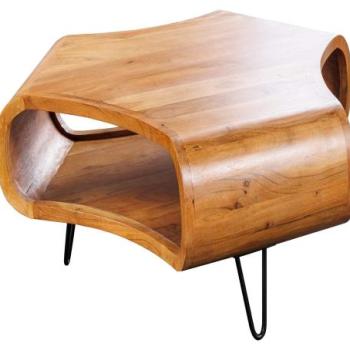 ORGANIC LIVING barna akácfa dohányzóasztal 70 cm kép