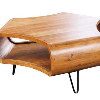 ORGANIC LIVING barna akácfa dohányzóasztal 90 cm kép