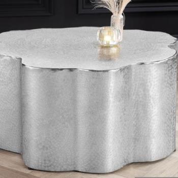 ORGANIC ORIENT ezüst alumínium dohányzóasztal 70cm kép