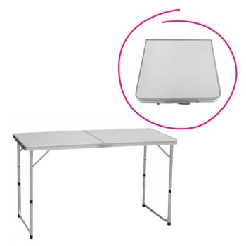 Összecsukható kempingasztal, 120 cm, alumínium/MDF, KEPI TYP 1 kép
