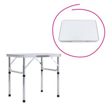 Összecsukható kempingasztal, 60 cm, alumínium/MDF, KEPI TYP 2 kép