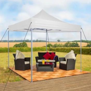 Összecsukható kerti pavilon, 2,9x2,9 m, fehér kép