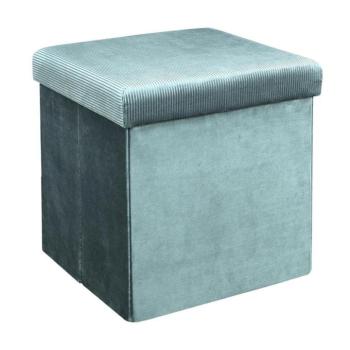 Összecsukható tárolós puff, bársony 38x38 cm, menta - CLOE kép