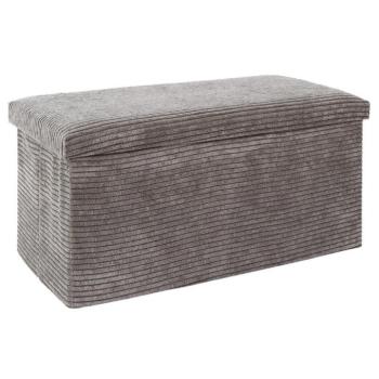 Összehajtható tárolós pad, kordbársony, taupe, 76 cm - CHERANCE kép