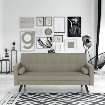 OTISA szürkésbarna kinyitható szövet kanapé 190cm kép