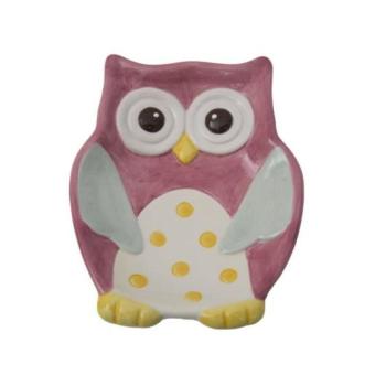 OWL rózsaszín és fehér porcelán szappantartó kép