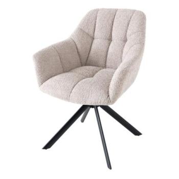 PAPILLON bézs bouclé forgószék kartámaszokkal kép