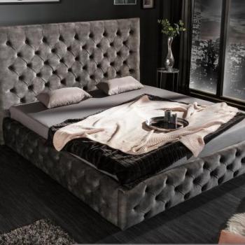 PARIS bársony olivazöld szövet ágy 180x200cm kép