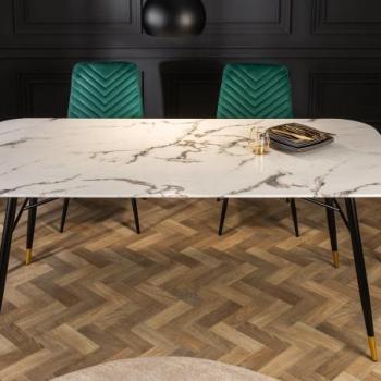 PARIS fehér üveg étkezőasztal 180cm kép