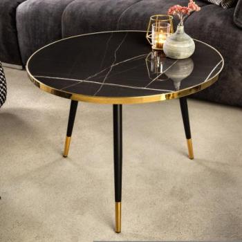 PARIS fekete márványhatású dohányzóasztal 60cm kép