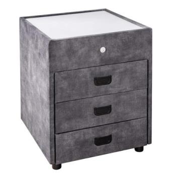 PARIS LED szürke bársony éjjeliszekrény kép