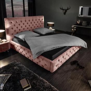 PARIS rózsaszín bársony ágy kép