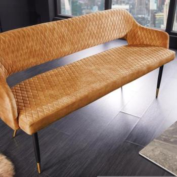 PARIS sárga bársony ülőpad 160cm kép