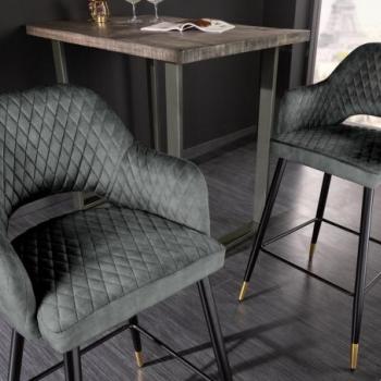 PARIS sötétzöld szövet bárszék kép