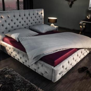 PARIS szürke bársony ágy 160x200cm kép