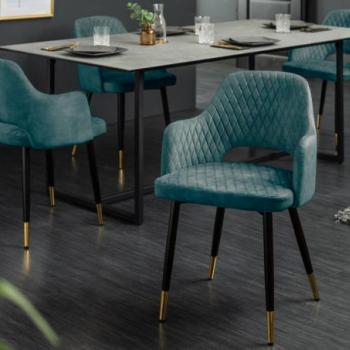 PARIS türkiz bársony szék kép