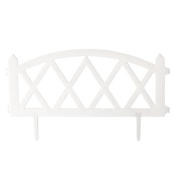 Pázsitszegély/kerti kerítés, 4 db-os szett, fehér műanyag, GAFUR kép