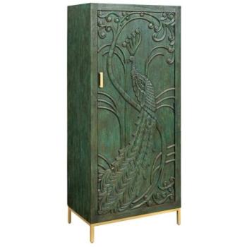 PEACOCK zöld mangófa tálalószekrény kép