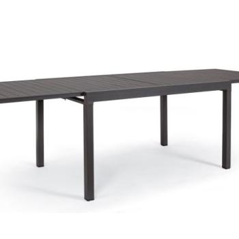 PELAGIUS fekete 10 személyes bővíthető kerti étkezőasztal 135-270cm kép