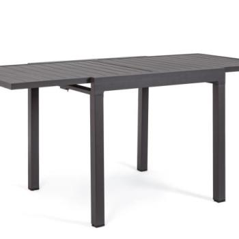 PELAGIUS fekete 6 személyes bővíthető kerti étkezőasztal 83-166cm kép