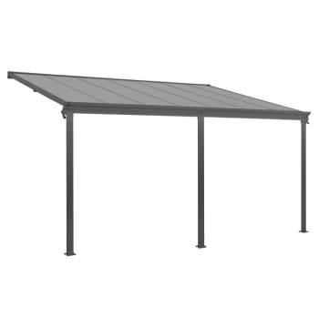 Pergola Borneo 4,9x3m, sötétszürke duplafalú szerkezettel kép