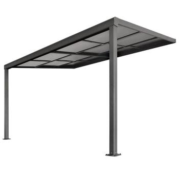 Pergola Jakarta 4x3m polikarbonáttal, sötétszürke kép