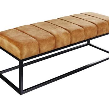 PETIT BEAUTÉ mustársárga bársony ülőpad 110cm kép