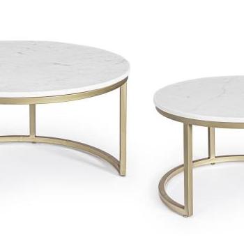 PHOENIX fehér márvány dohányzóasztal 75cm kép