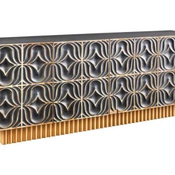 PIAZZA SAN MARCO kék-szürke-arany mangófa tálalószekrény 180cm kép