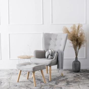 Pihenő fotel lábtartóval LOZANO 2 - szürke kép