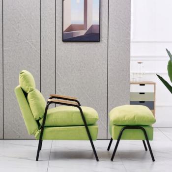 Pihentető fekvőfotel lábtartóval OSLO zöld kép