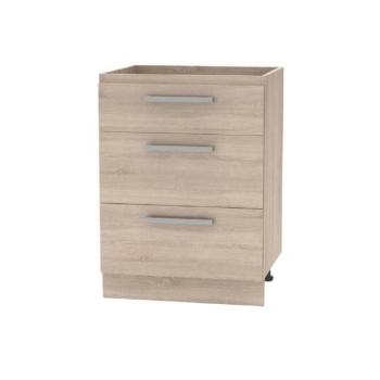 PLUS barna mdf fiókos alsó konyhaszekrény 60cm kép