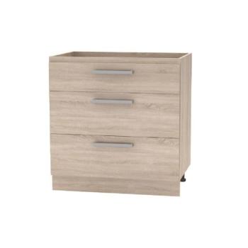 PLUS barna mdf fiókos alsó konyhaszekrény 80cm kép