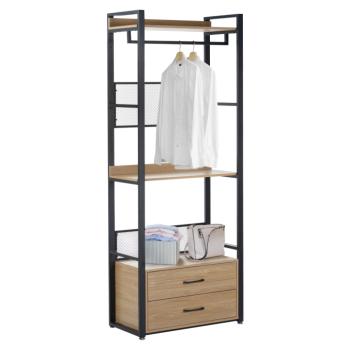 Polcállvány fiókokkal, tölgy/fekete, KILOS NEW TYP 1 kép