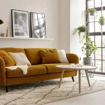 POLLY mustársárga kanapé kép