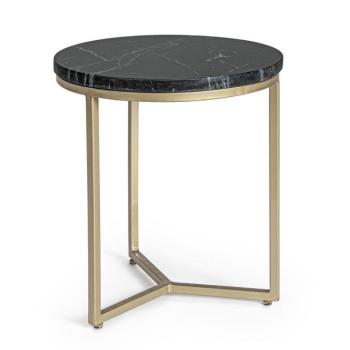 PRESCOTT fekete márvány dohányzóasztal 38cm kép