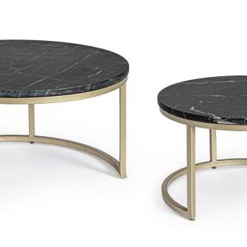 PRESCOTT III fekete márvány dohányzóasztal 75cm kép