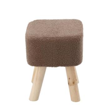 Puff fa lábakkal 26 x 26 x 34 cm - barna kép