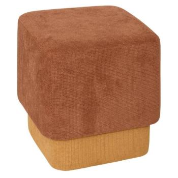 Puff szett 2 darabos, chenille szövet 42,5x29,5 cm, borostyán és sárga - IMBRIQUE kép
