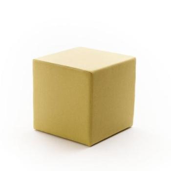 Puff, szögletes, szövet, sárga kép